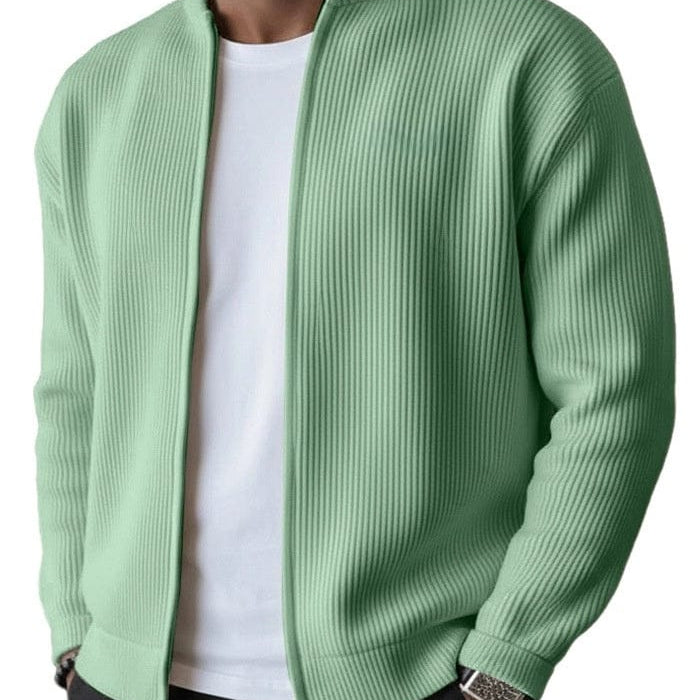Cardigan uomo a coste con zip