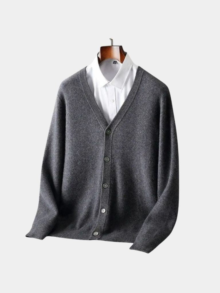 Cardigan in lana merino con scollo a V - Aurelio Club