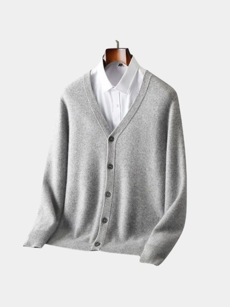 Cardigan in lana merino con scollo a V - Aurelio Club