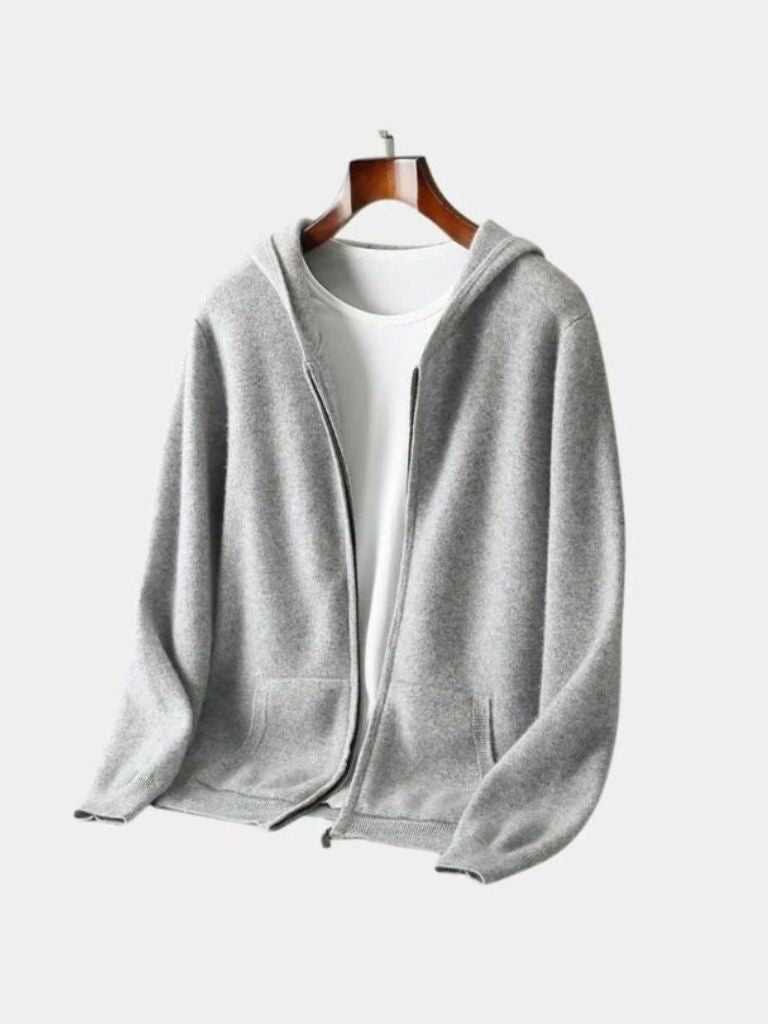 Maglia in lana merino con cappuccio e zip - Aurelio Club