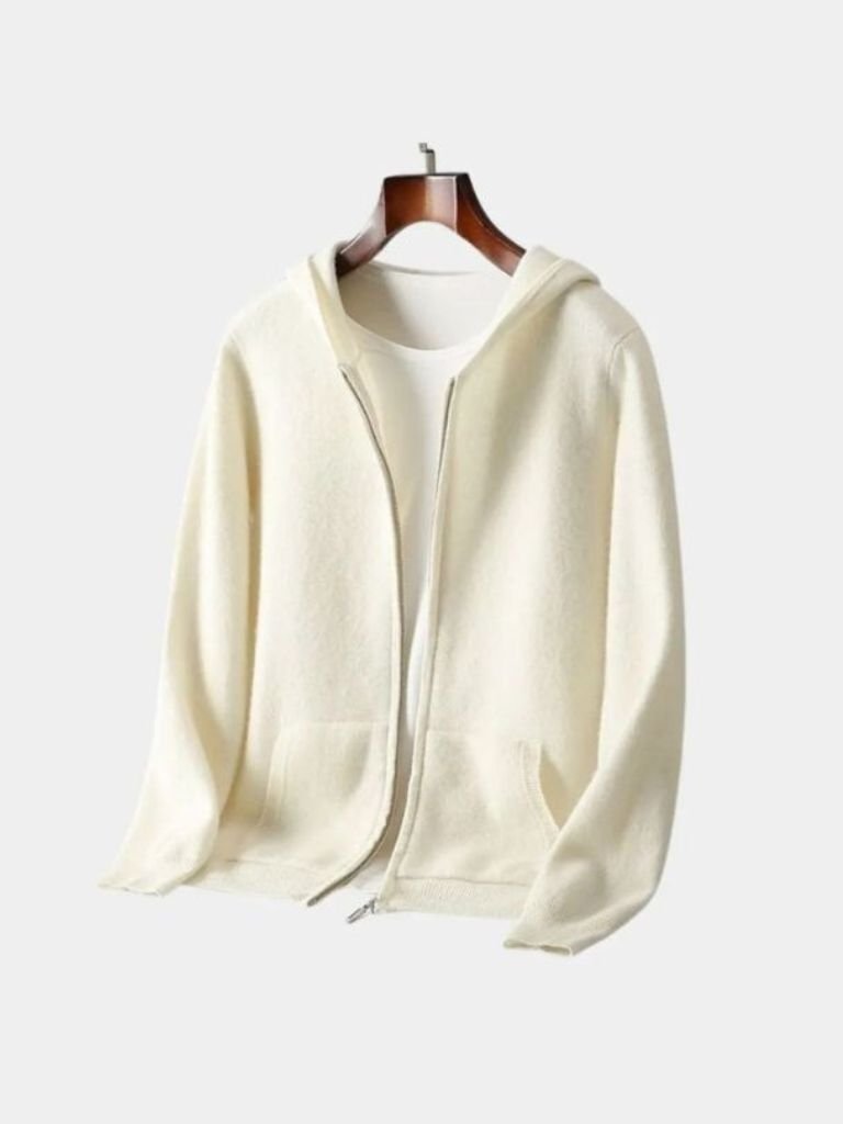 Maglia in lana merino con cappuccio e zip - Aurelio Club