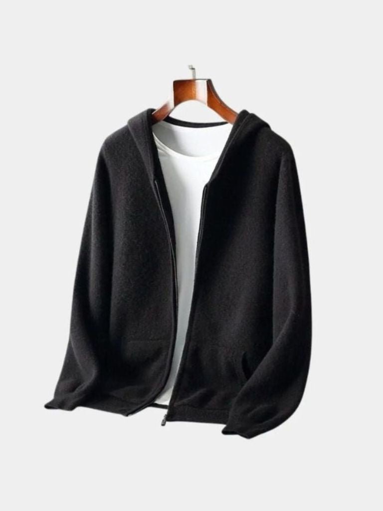 Maglia in lana merino con cappuccio e zip - Aurelio Club