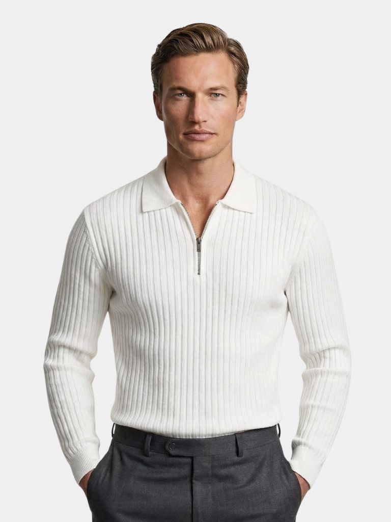 Polo a maniche lunghe con zip corta - Aurelio Club
