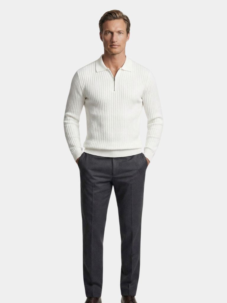 Polo a maniche lunghe con zip corta - Aurelio Club