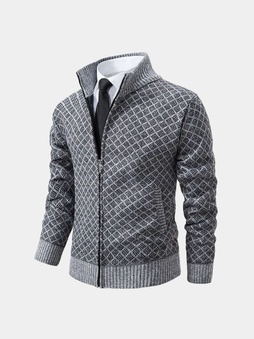 Cardigan jacquard con bottoni - Aurelio Club