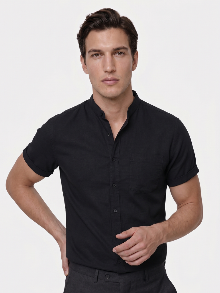 Camicia in lino a maniche corte Resort - Aurelio Club