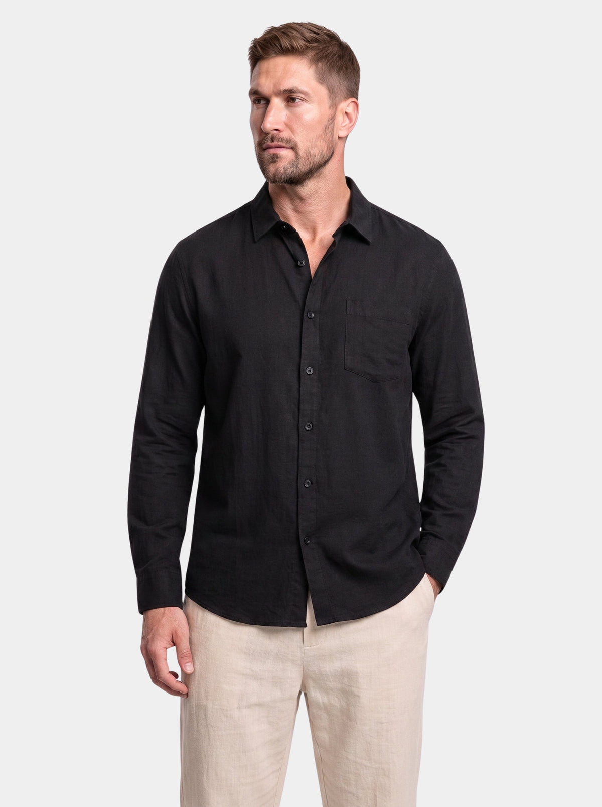 Completo Noire con camicia, pantaloni e mocassini - Aurelio Club