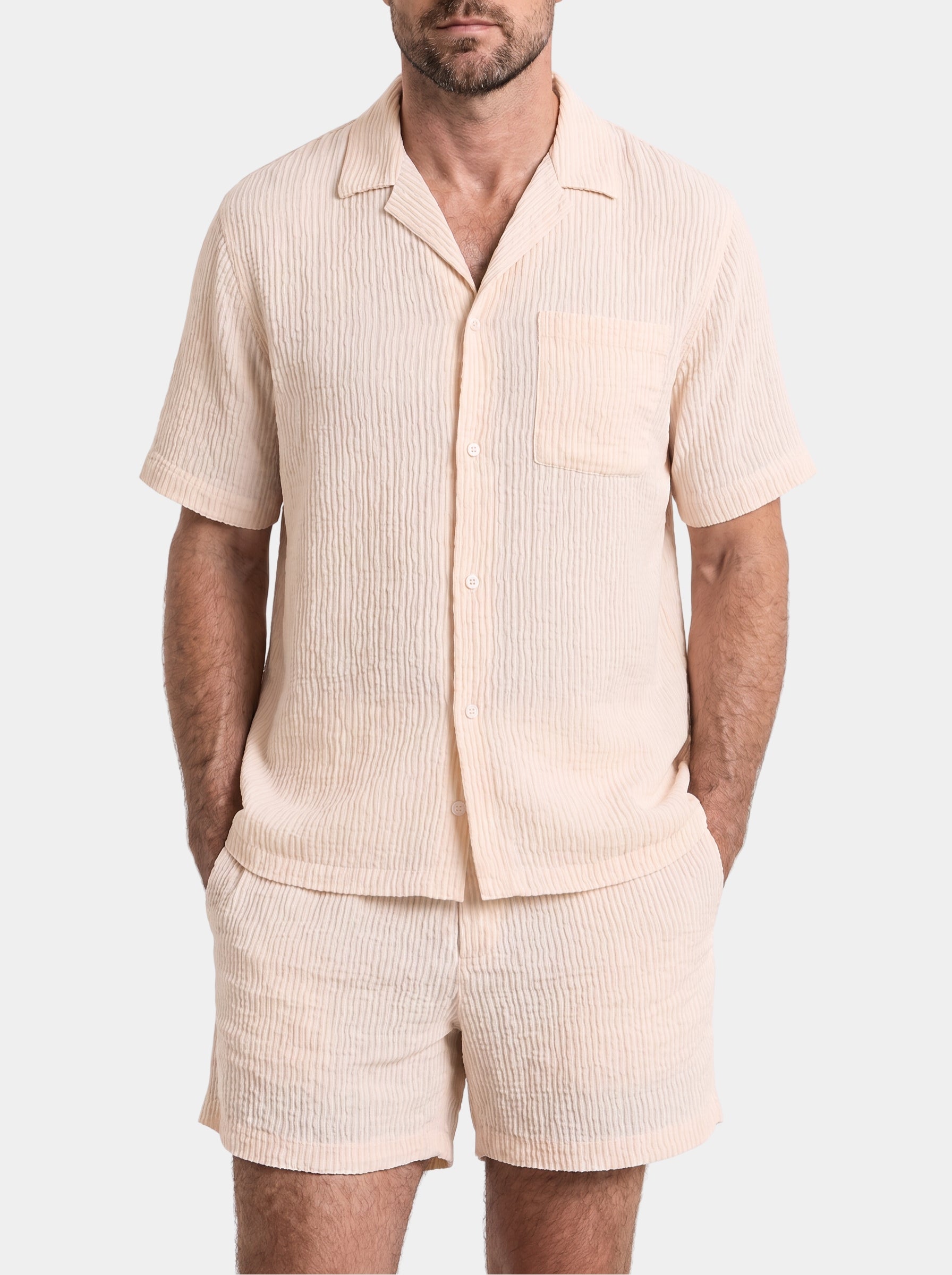 Completo camicia e bermuda in velluto a coste - Aurelio Club
