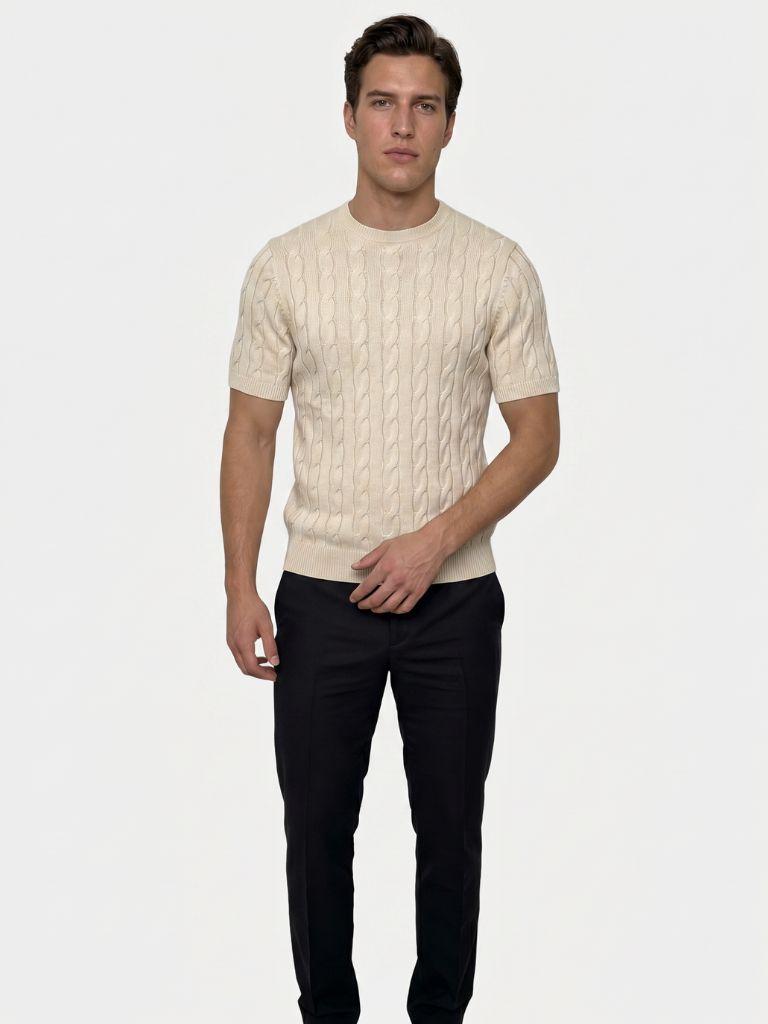 T-shirt in misto cotone con motivo a losanghe - Aurelio Club