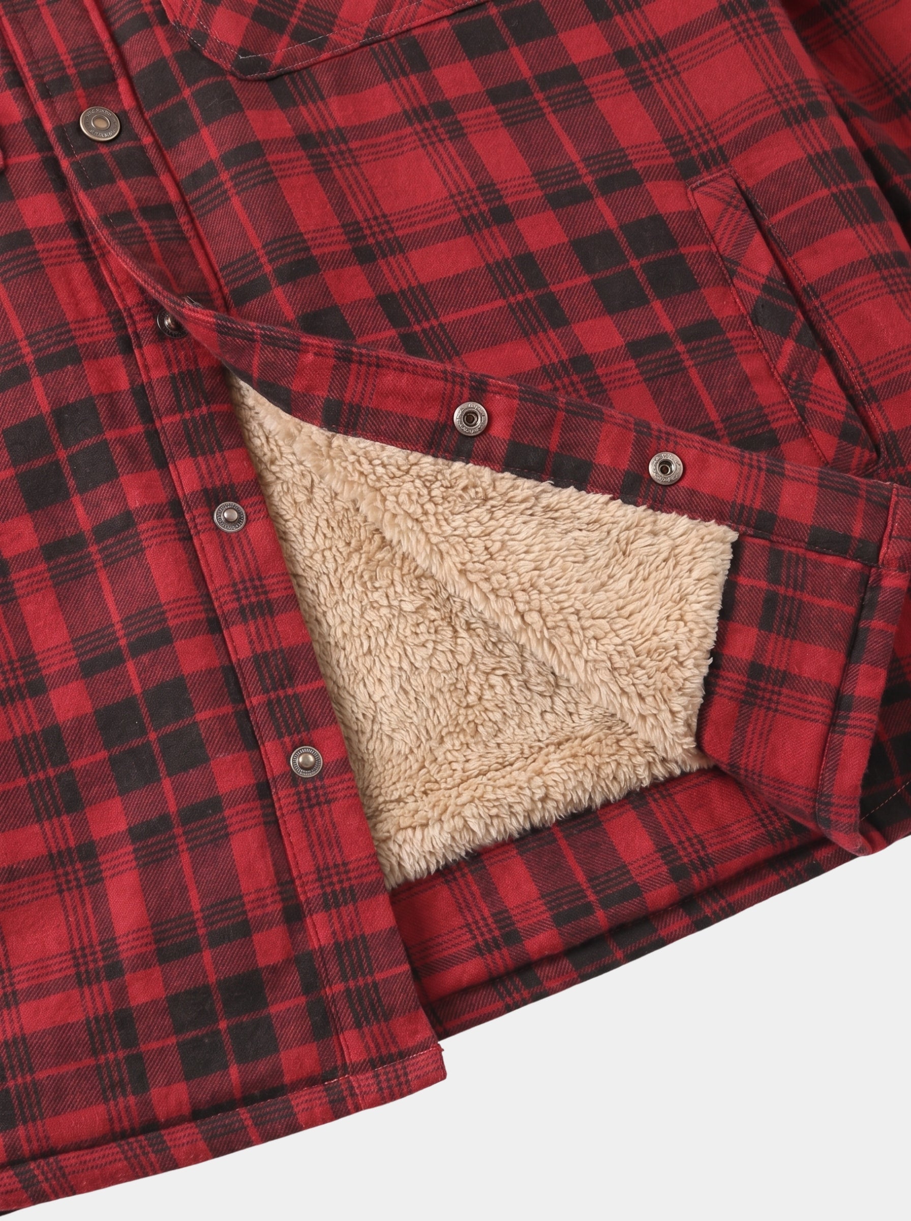 Giacca Lumberjack con cappuccio e fodera sherpa - Aurelio Club