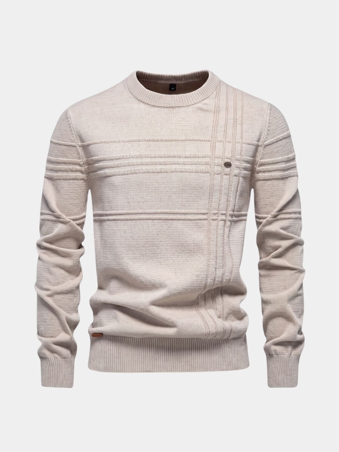 Pullover girocollo a righe in misto cotone - Aurelio Club