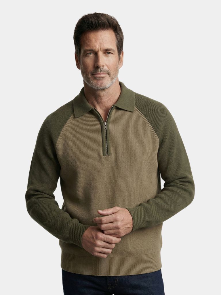 Pullover con maniche raglan e zip corta - Aurelio Club