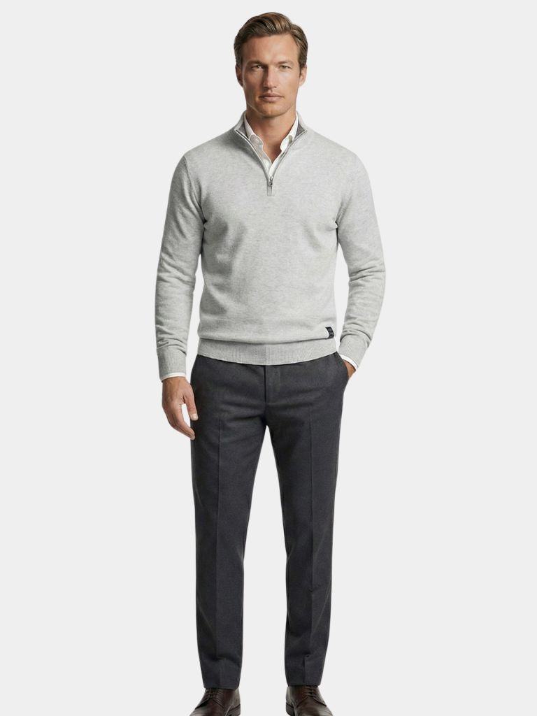 Pullover in misto cotone con mezza zip - Aurelio Club
