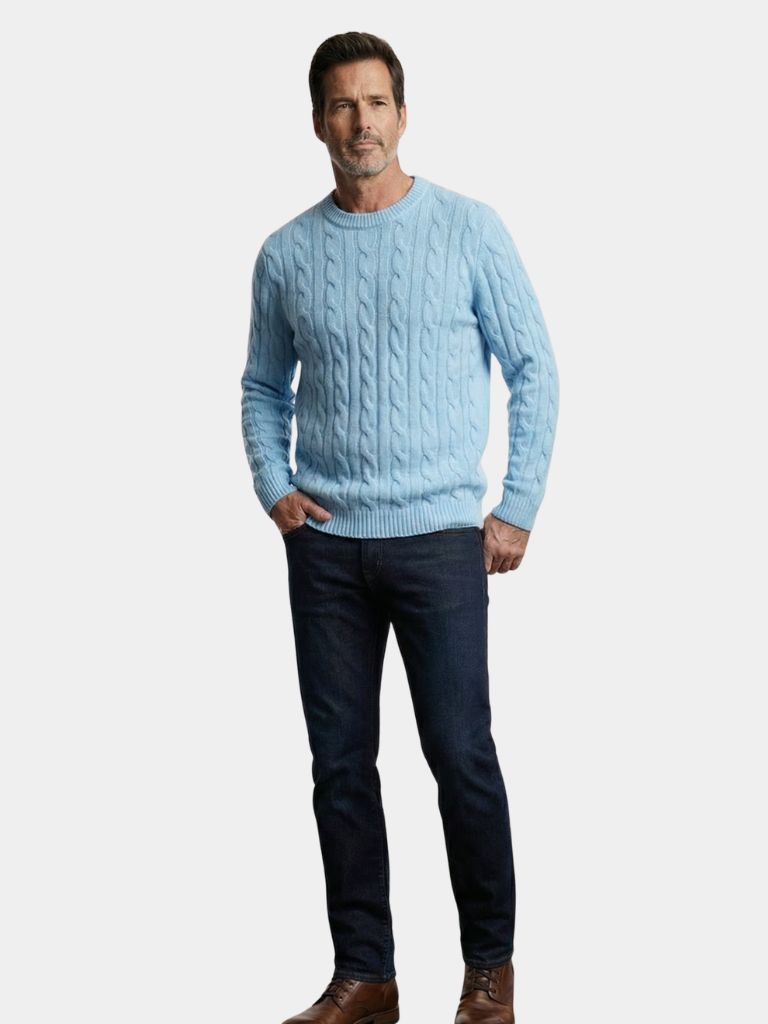 Pullover Essential in cashmere con lavorazione a trecce - Aurelio Club