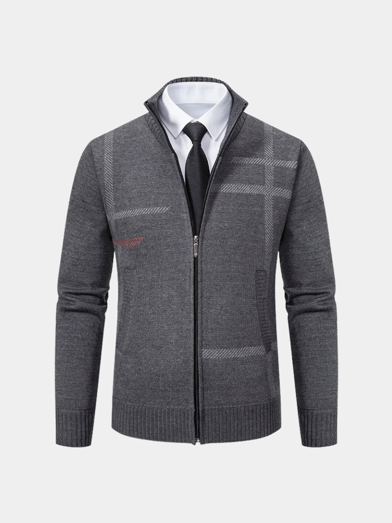Giacca in maglia Graphite con motivo geometrico - Aurelio Club