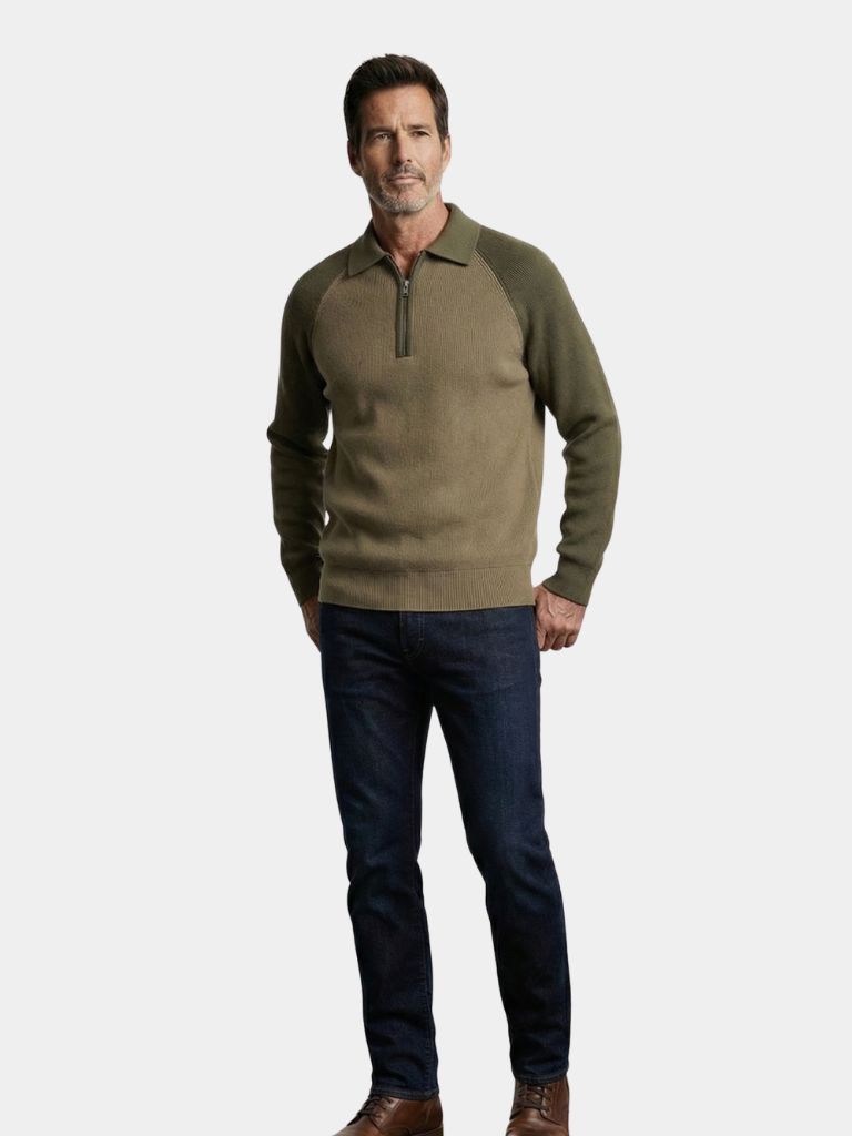 Pullover con maniche raglan e zip corta - Aurelio Club
