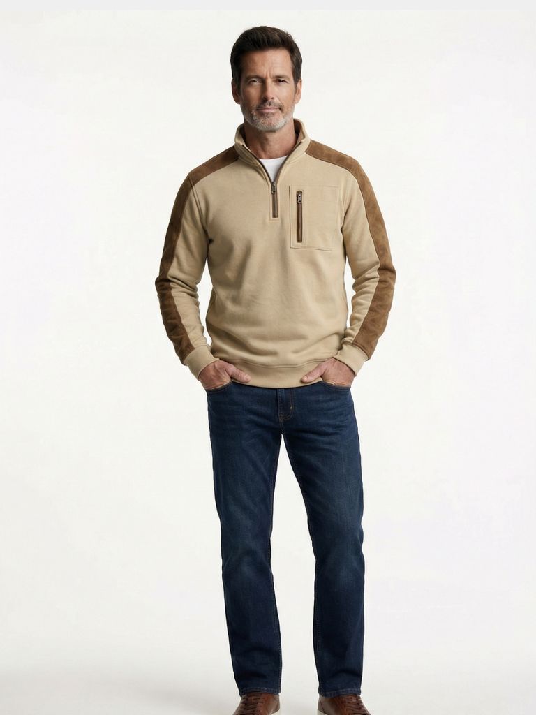 Pullover Urban Explorer a collo alto con zip corta - Aurelio Club