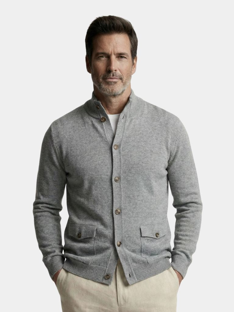 Cardigan in misto cotone con collo alto - Aurelio Club