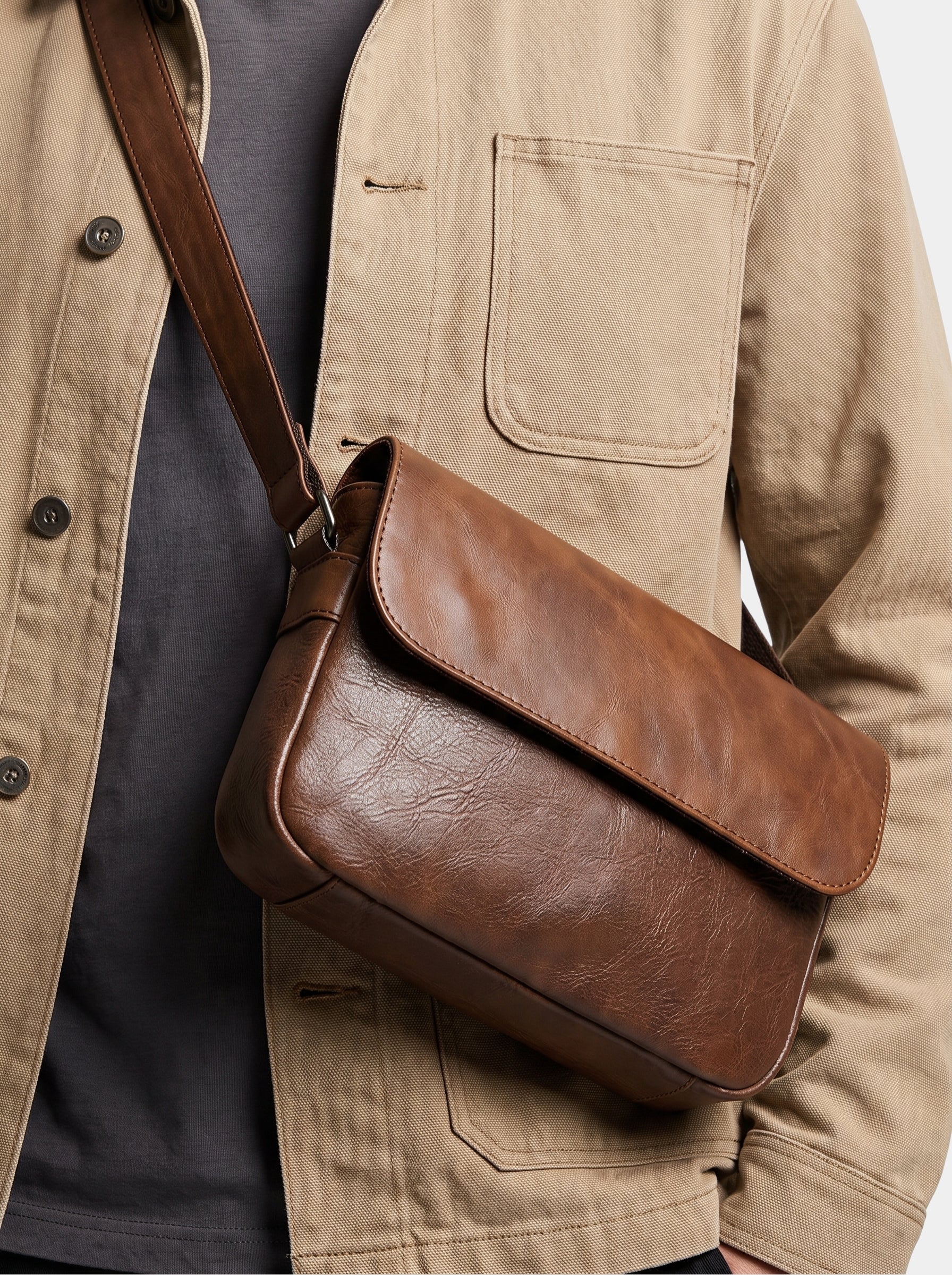Borsa Milano in pelle a tracolla - Aurelio Club