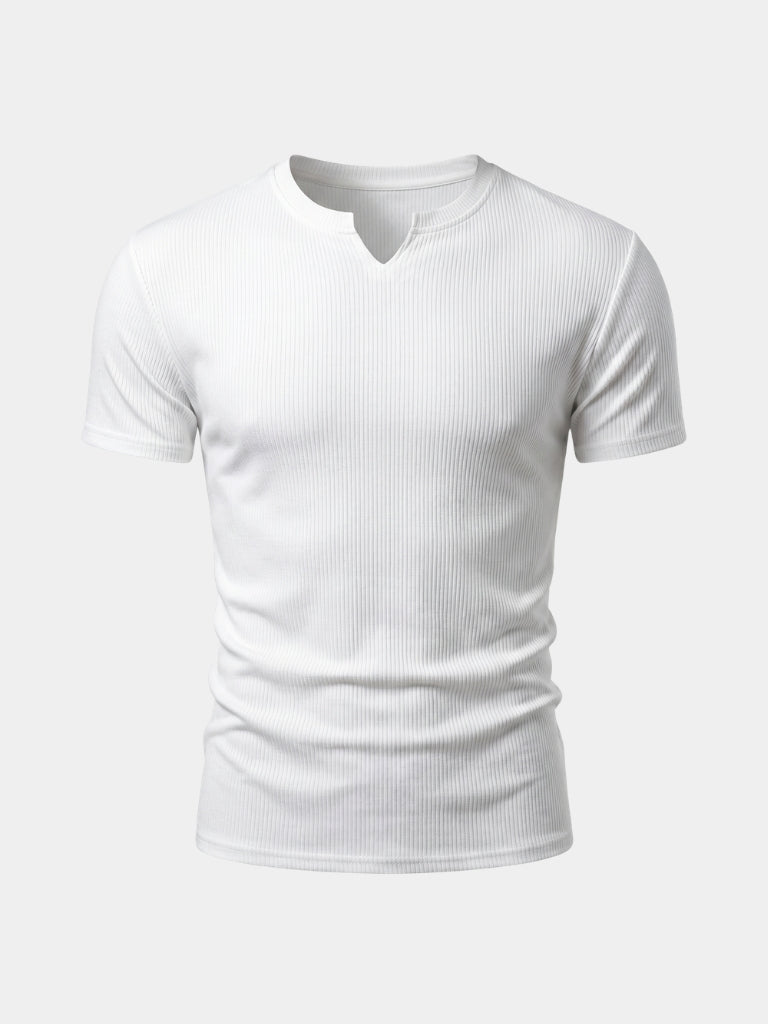 T-shirt aderente a coste in misto cotone - Aurelio Club