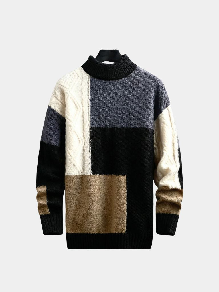 Pullover in maglia con motivo a mosaico - Aurelio Club