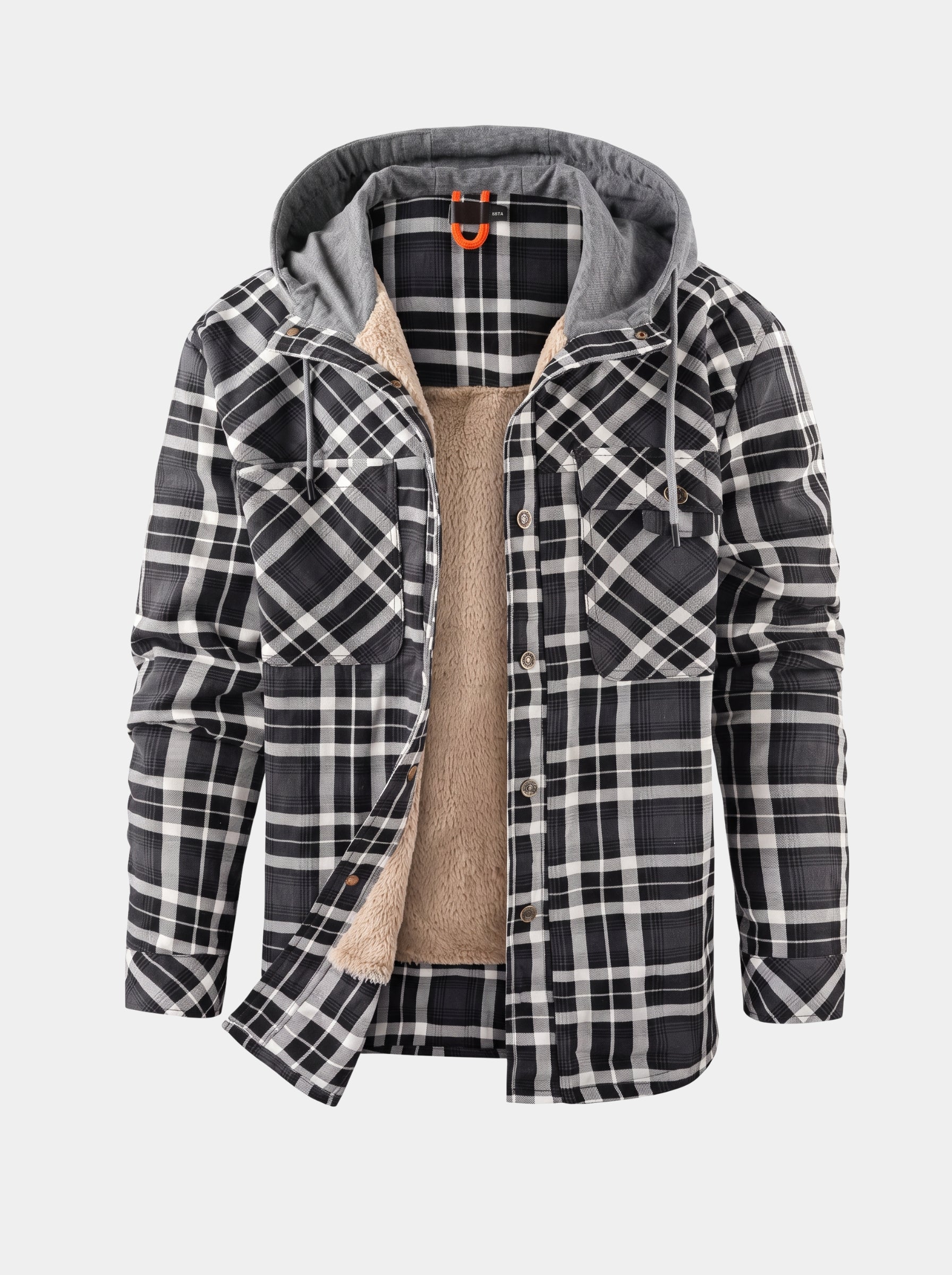 Giacca Lumberjack con cappuccio e fodera sherpa - Aurelio Club