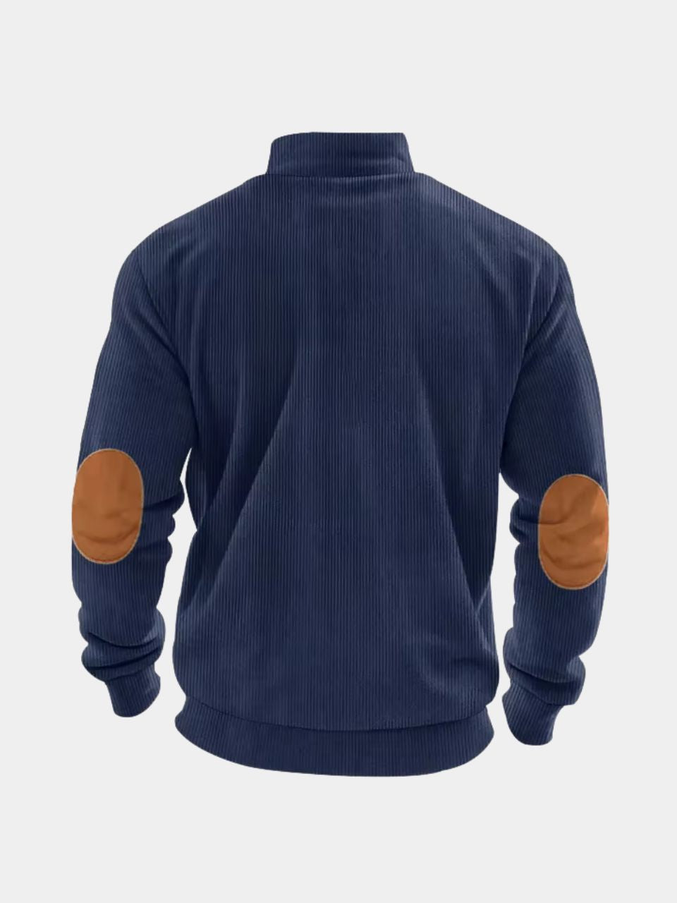 Pullover in velluto a coste con collo alto e zip corta - Aurelio Club