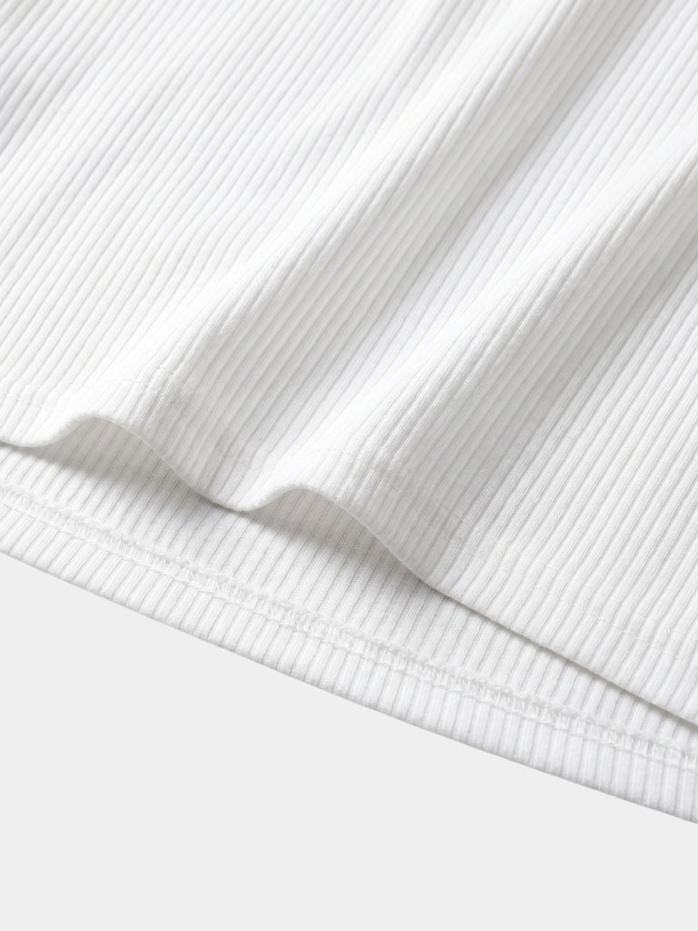 T-shirt aderente a coste in misto cotone - Aurelio Club