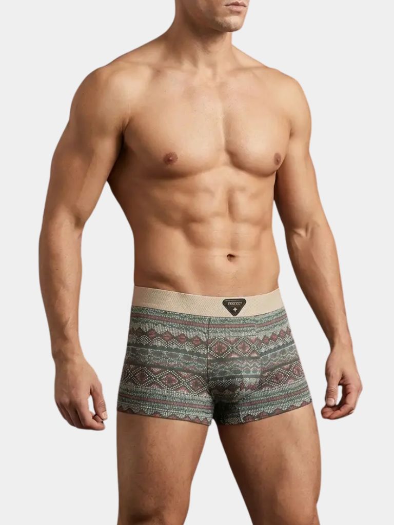 Boxer in cotone con motivo a mosaico - Aurelio Club