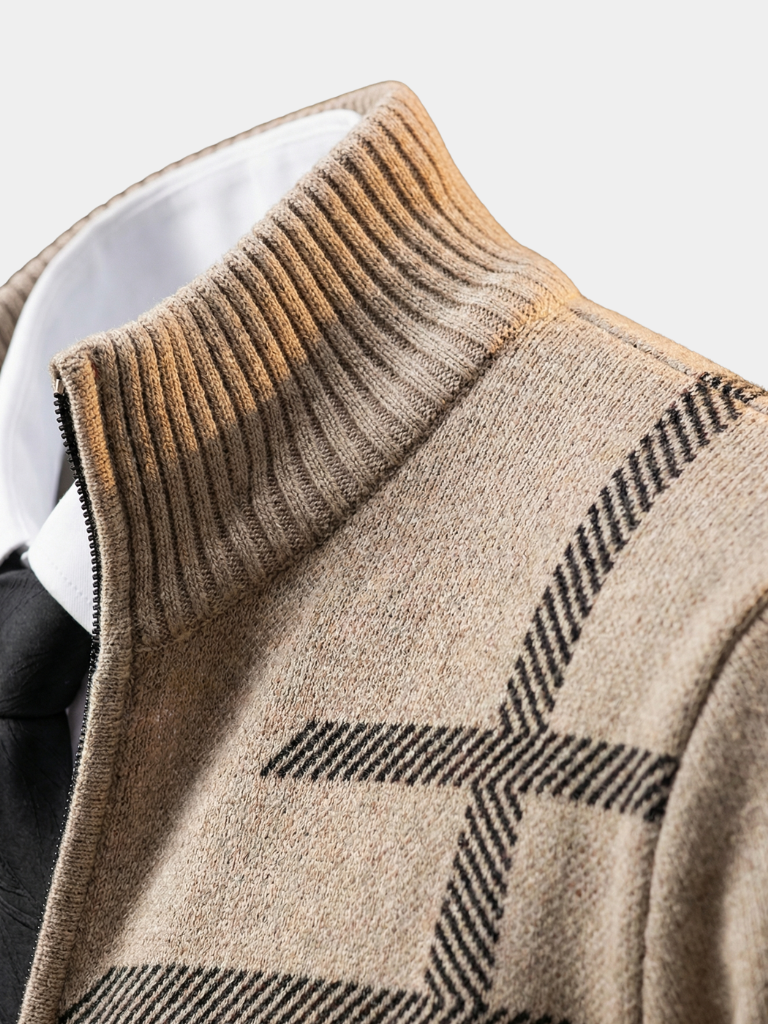 Giacca in maglia Graphite con motivo geometrico - Aurelio Club