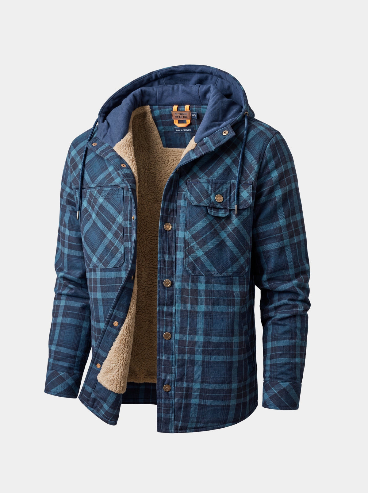 Giacca Lumberjack con cappuccio e fodera sherpa - Aurelio Club