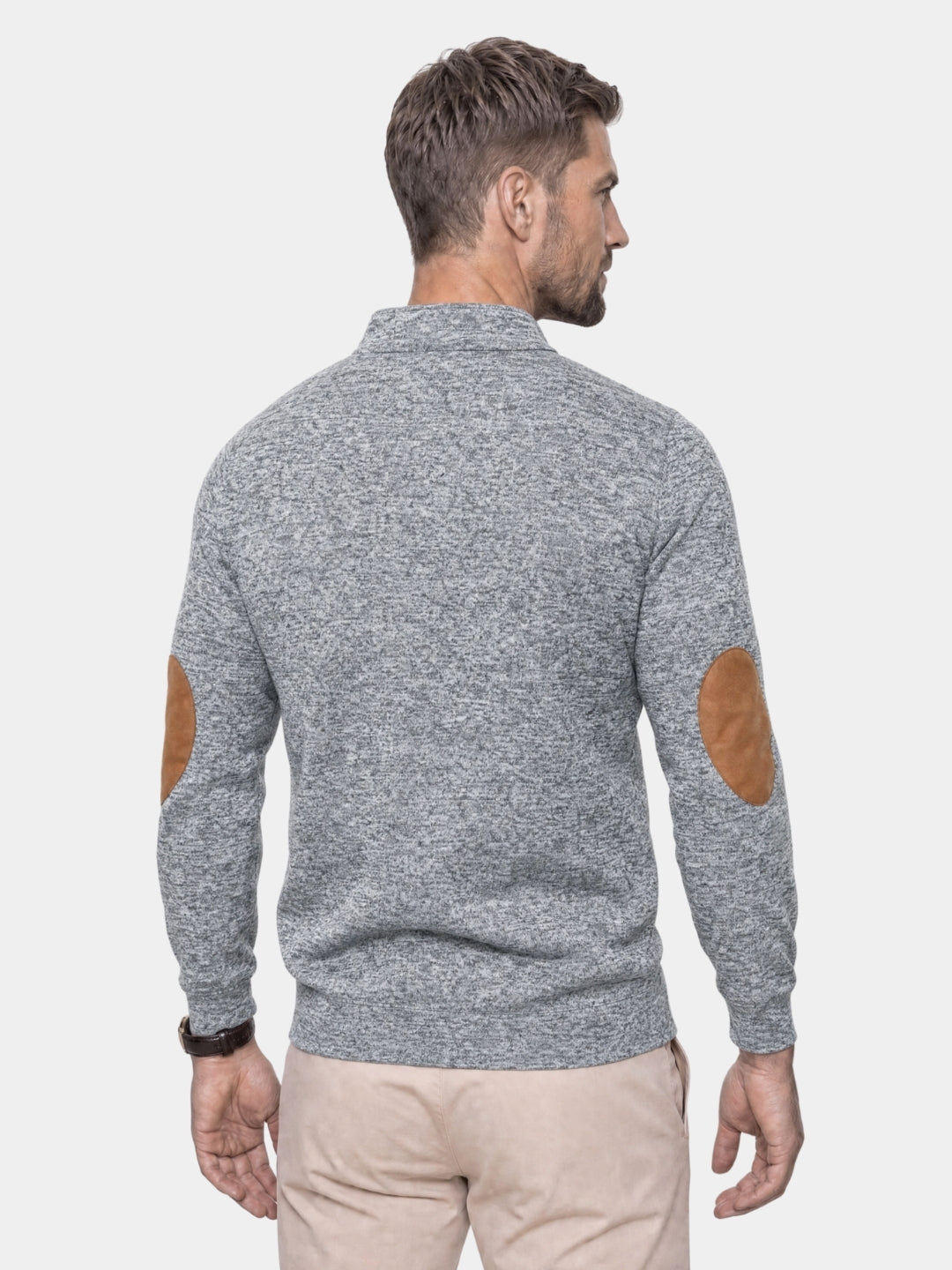 Pullover Lucien a collo alto con toppe ai gomiti - Aurelio Club