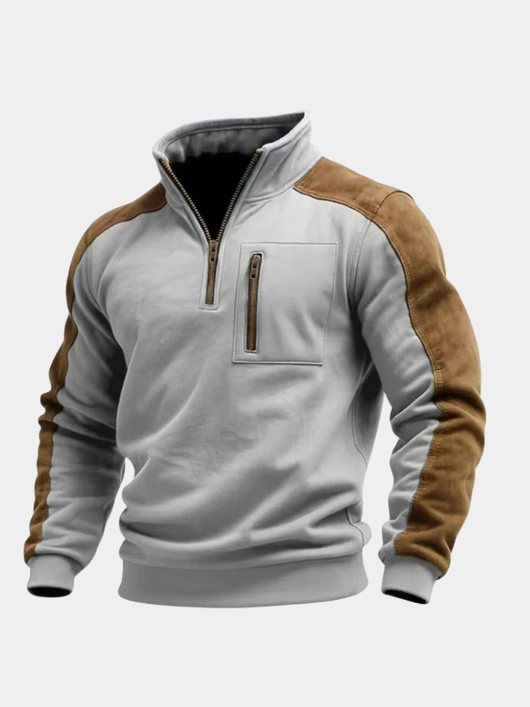 Pullover Urban Explorer a collo alto con zip corta - Aurelio Club