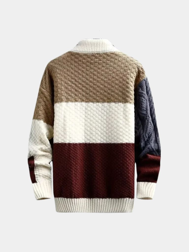 Pullover in maglia con motivo a mosaico - Aurelio Club