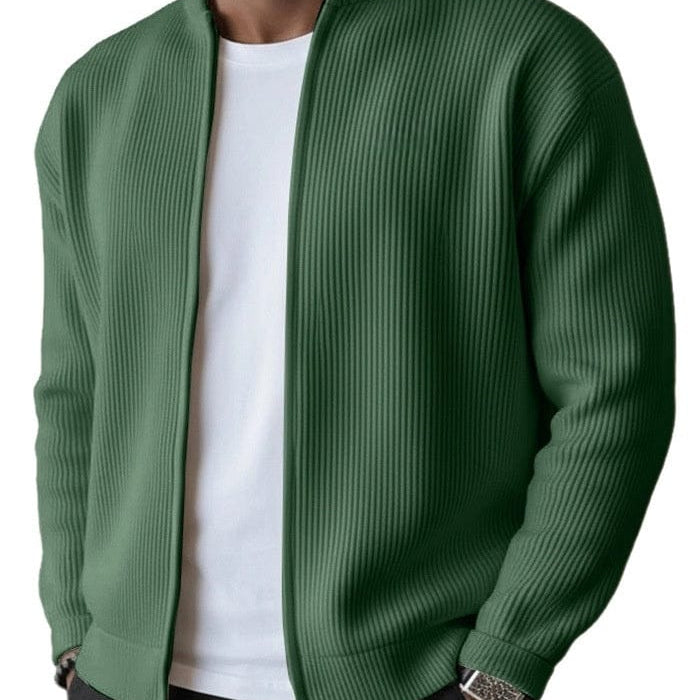Cardigan uomo a coste con zip