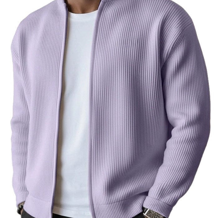 Cardigan uomo a coste con zip