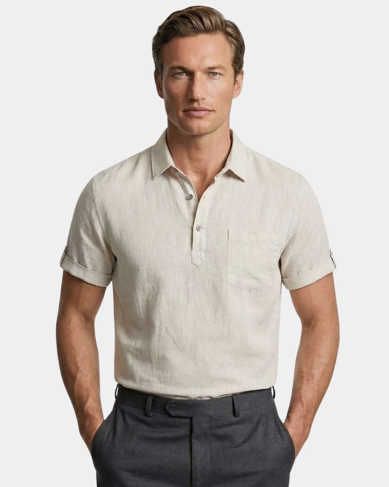 Polo Essential in lino a maniche corte - Aurelio Club