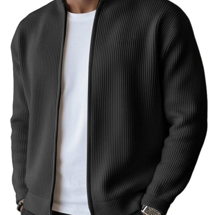 Cardigan uomo a coste con zip
