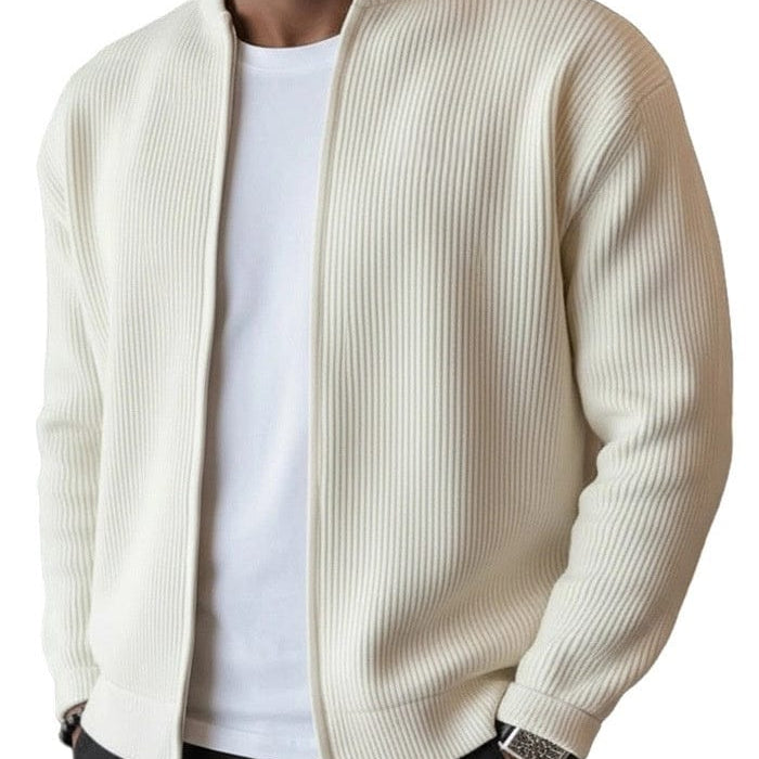 Cardigan uomo a coste con zip