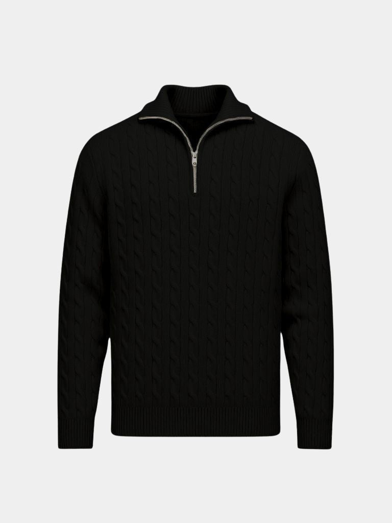 Pullover a trecce con zip al collo - Aurelio Club