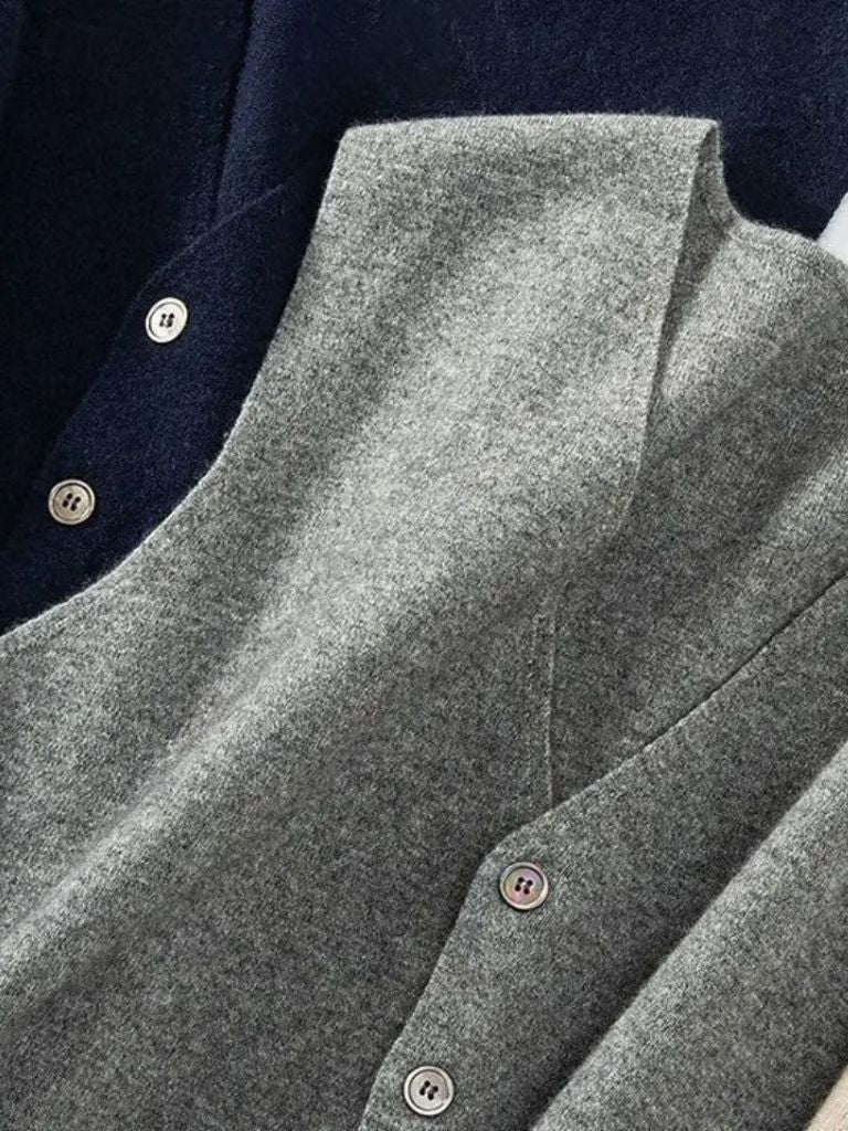 Gilet in lana e cashmere con bottoni - Aurelio Club