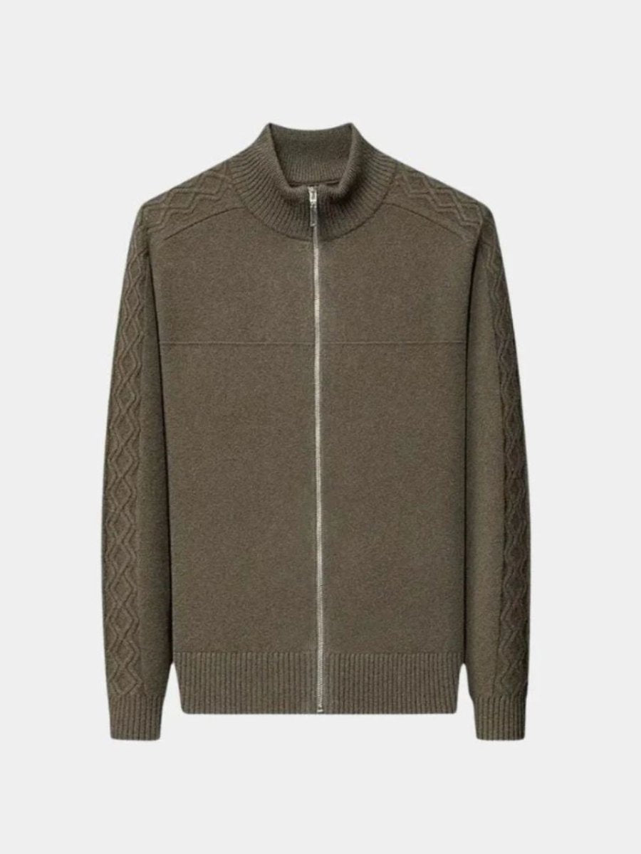 Maglia a collo alto con zip in misto cashmere - Aurelio Club