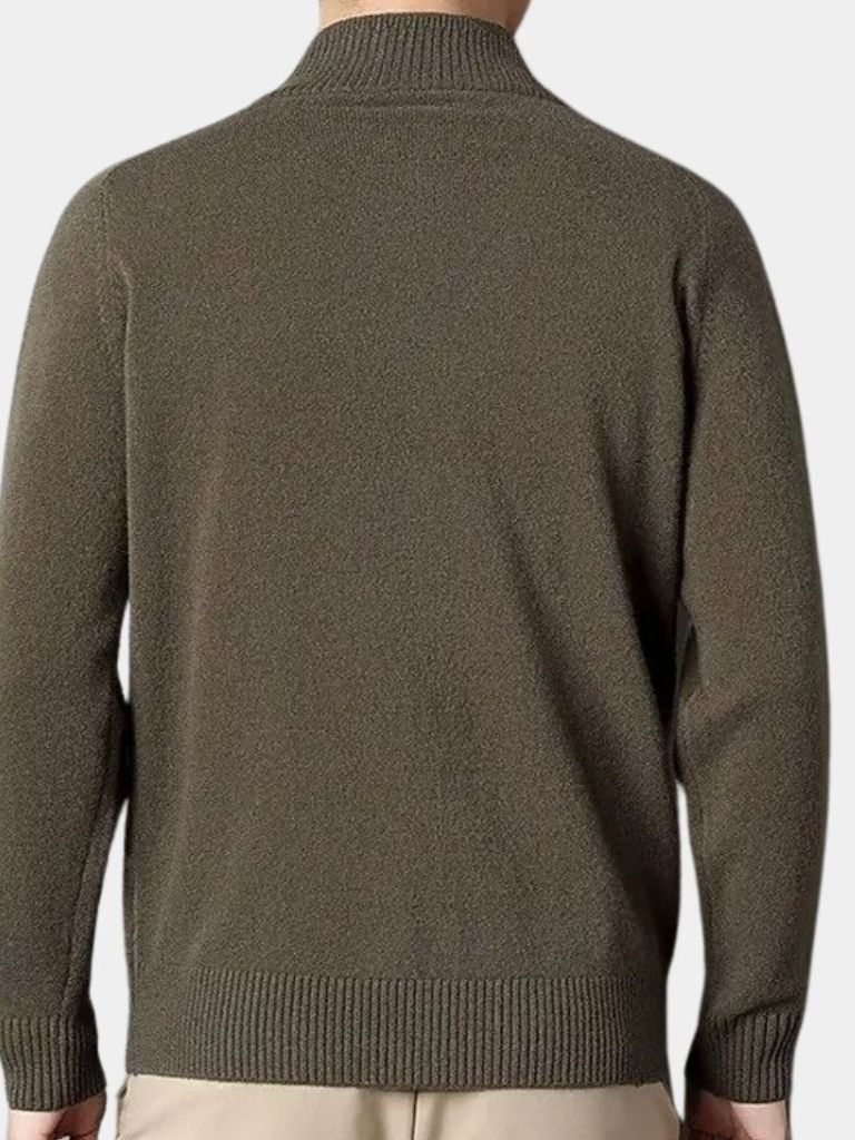 Maglia a collo alto con zip in misto cashmere - Aurelio Club
