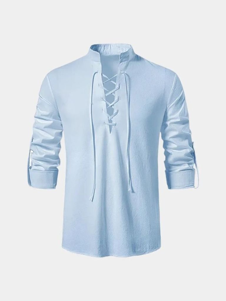 Camicia a maniche lunghe con lacci al collo - Aurelio Club
