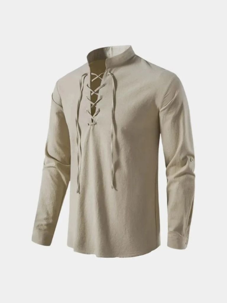 Camicia a maniche lunghe con lacci al collo - Aurelio Club