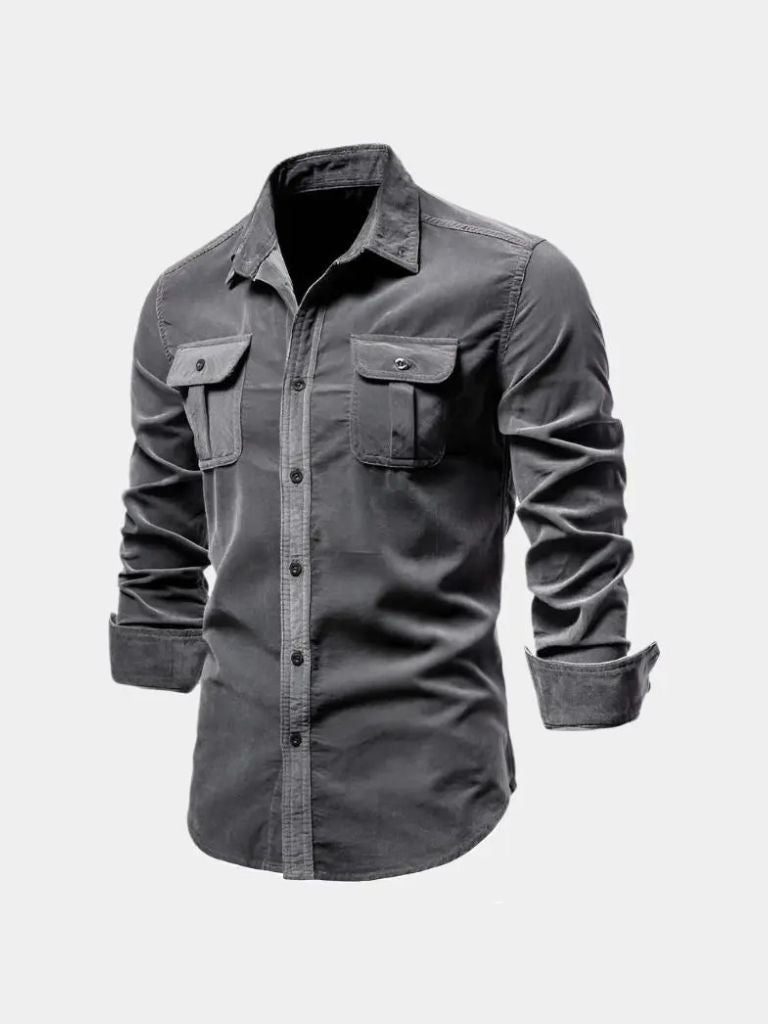 Camicia a maniche lunghe con tasche sul petto - Aurelio Club