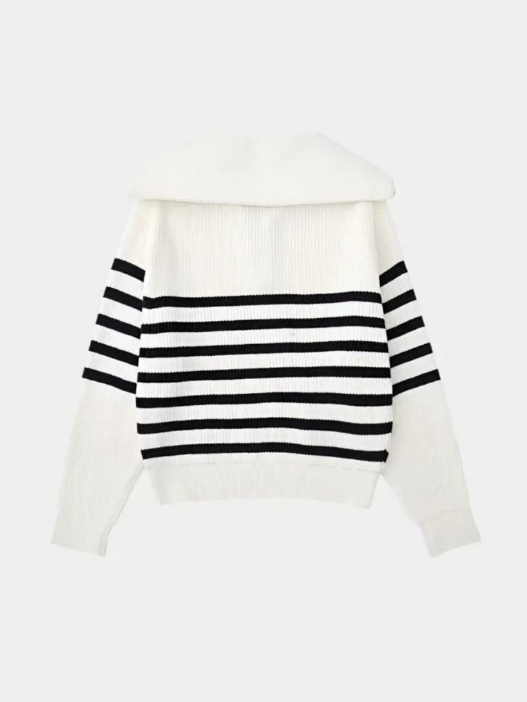 Pullover a righe con zip corta - Aurelio Club