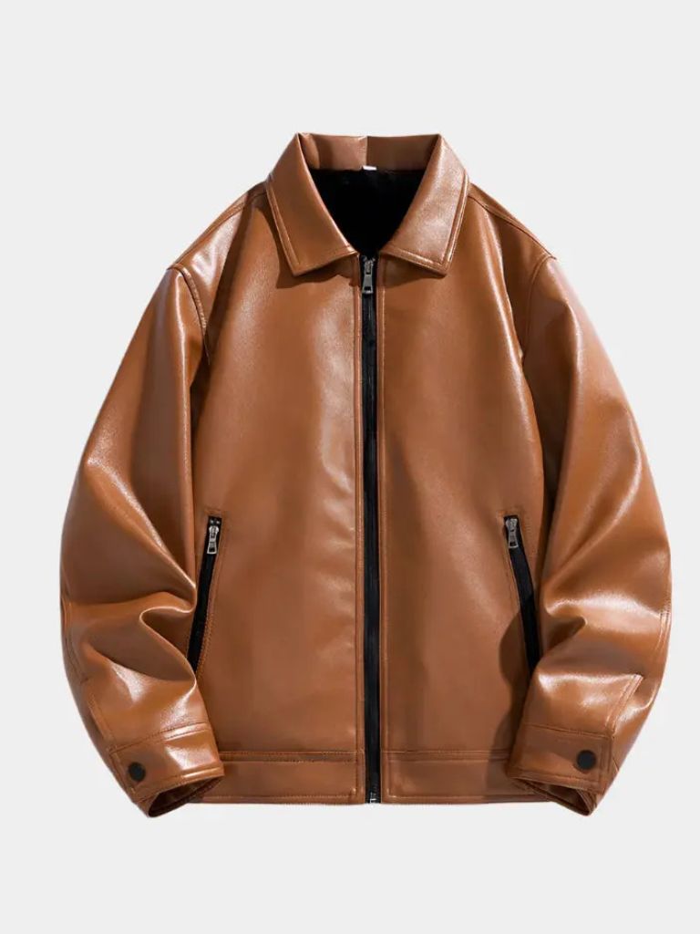 Giacca Denver in similpelle con zip - Aurelio Club
