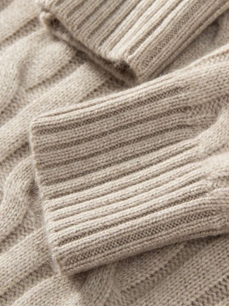 Pullover Essential in cashmere con lavorazione a trecce - Aurelio Club