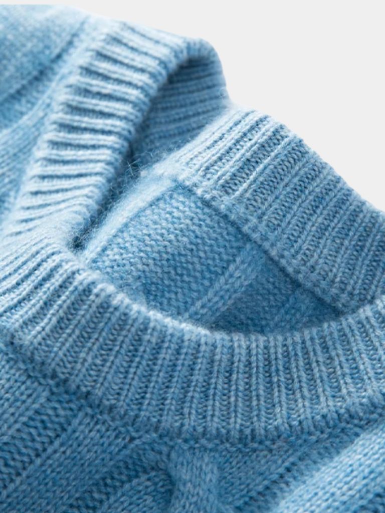 Pullover Essential in cashmere con lavorazione a trecce - Aurelio Club